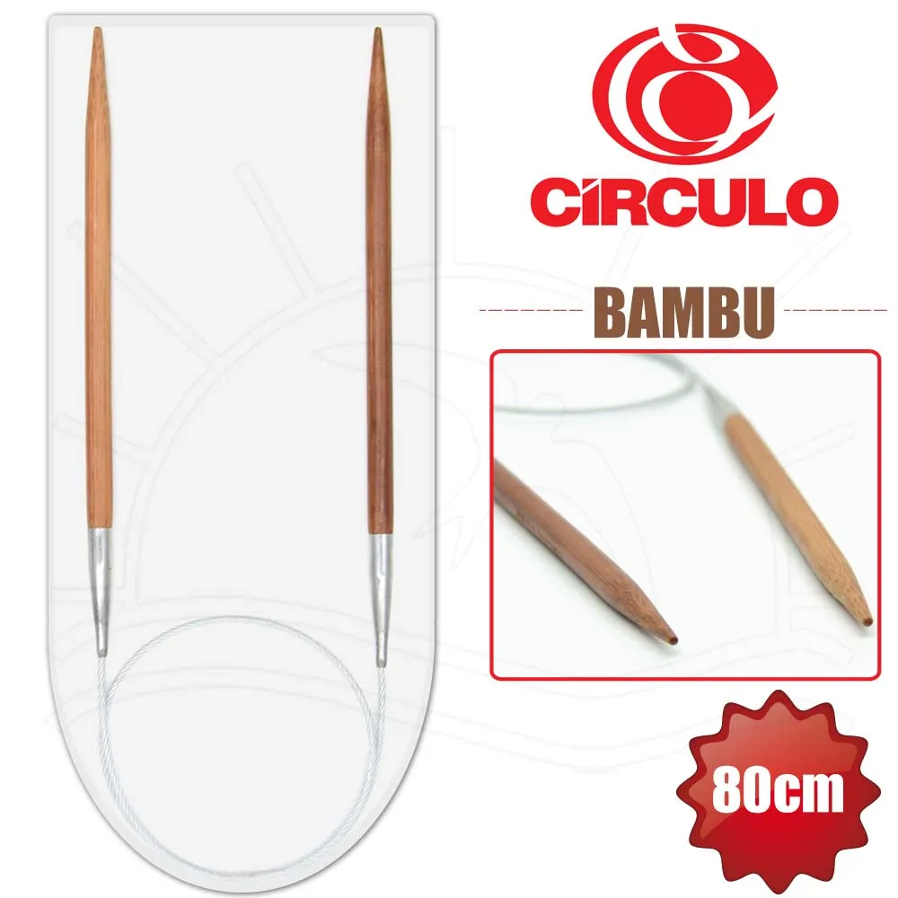 Agulha Trico Círculo  Circular bambu 80cm  5.0 